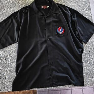 Grateful Dead Dragonfly Black Short-Sleeve Button-Up Shirt